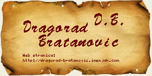 Dragorad Bratanović vizit kartica